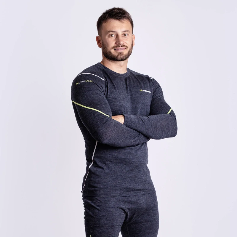  MW NDR 170 pánské merino triko s dlouhým rukávem